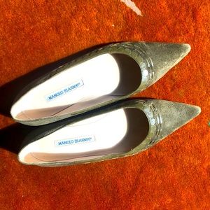 Vintage Manolo Blahnik flats with box and dust bag